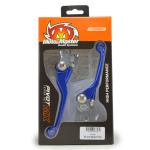 Leviers de frein et d'embrayage Moto Master MM set HVA forg&eacute;s bleu