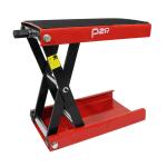 L&egrave;ve moto P2R LEVE - PONT MECANIQUE A VIS ACIER ROUGE HAUTEUR min 100mm - max 380mm