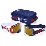 Masque Cross Pack 2 Armega Patriot Blanc/Marine Ecran Mirror True Gold 100
