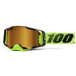 Masque cross 100% ARMEGA Jaune Fluo - Mirror Gold 2024