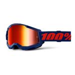 Masque cross 100% STRATA 2 Navy - Mirror Rouge 2025