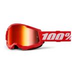 Masque cross 100% STRATA 2 Rouge - Mirror Rouge 2025