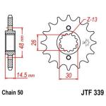 Pignon de sortie de boite JT. acier anti - bruit 339 - 530