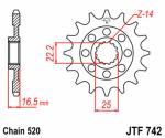 Pignon de sortie de boite JT. acier standard 742 - 520