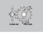 Pignon de sortie de boite PBR acier standard 2298 - 428