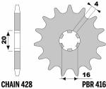 Pignon de sortie de boite PBR acier standard - 428 12 dents