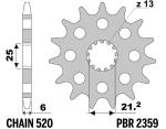 Pignon de sortie de boite PBR acier standard - 520 14 dents