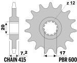 Pignon de sortie de boite PBR acier standard 600 - 415 13 dents
