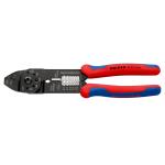 Pince &agrave; sertir Knipex UNIVERSELLE PRO COMPACT PRECIFORCE 230mm POIGNEE ERGONOMIQUE COSSES CONNECTEURS NON ISOLES 97 21 215 B MADE IN GERMANY