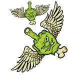 Planche de stickers Lethal Threat FLYING FUCKS 60x80mm