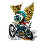 Planche de stickers Lethal Threat MINI FLYING EYEBALL BIKER 60x80mm