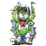 Planche de stickers Lethal Threat MINI MECHANIC MONSTER 60x80mm