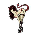 Planche de stickers Lethal Threat MINI PIN UP PECHERESSE 60x80mm