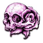 Planche de stickers Lethal Threat MINI PURPLE SKULL 60x80mm