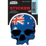 Planche de stickers Lethal Threat MINI TETE MORT DRAPEAU AUSTRALIE 60x80mm