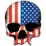 Planche de stickers Lethal Threat MINI TETE MORT DRAPEAU USA 60x80mm