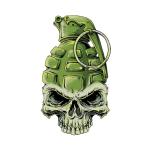 Planche de stickers Lethal Threat MINI TETE MORT GRENADE 60x80mm