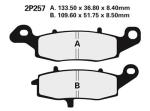 Plaquettes de frein Nissin 2P257NS Semi-M&eacute;tallique