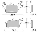 Plaquettes de freins SBS 222CT Organique Avant Gauche