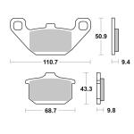 Plaquettes de freins SBS 556LS Sinter Métal Fritté avant/arrière (selon modèle)