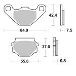 Plaquettes de freins SBS 586SI Sinter M&eacute;tal Fritt&eacute; Racing arri&egrave;re