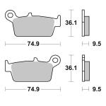 Plaquettes de freins SBS 604SI Sinter M&eacute;tal Fritt&eacute; Racing arri&egrave;re