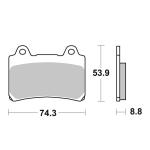 Plaquettes de freins SBS 613HS Sinter M&eacute;tal Fritt&eacute; avant
