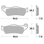 Plaquettes de freins SBS 671SI Sinter M&eacute;tal Fritt&eacute; Racing avant/arri&egrave;re (selon mod&egrave;le)