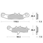 Plaquettes de freins SBS 726SI Sinter M&eacute;tal Fritt&eacute; Racing avant