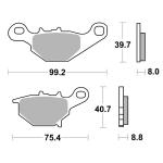 Plaquettes de freins SBS 820RSI Sinter M&eacute;tal Fritt&eacute; arri&egrave;re