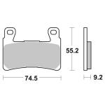 Plaquettes de freins SBS 860H.HS Sinter M&eacute;tal Fritt&eacute; Avant