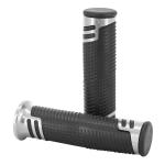 Poign&eacute;es de guidon Avoc MOTO ON ROAD R613 - ARGENT CLOSED END 127mm PAIRE