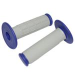 Poign&eacute;es de guidon Replay OFF ROAD CROSS KRATON GRIS - BLEU 115mm - CLOSED END PAIRE