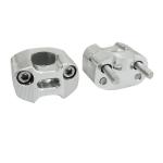 Pontet de guidon Replay UNIVERSEL OVERSIZE ALU DIAM 28,6mm - 22,2mm ENTRAXE 38mm ARGENT VIS INOX M7 H40 x L55 l35 mm PAIRE