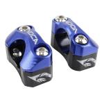 Pontet de guidon Voca Racing UNIVERSEL HB28 V2 ALU CNC ADAPTATEUR DIAM 28,6mm - BLEU ENTRAXE FIXATION 32,20 A 34,80mm PAIRE