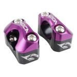Pontet de guidon Voca Racing UNIVERSEL HB28 V2 ALU CNC ADAPTATEUR DIAM 28,6mm - VIOLET ENTRAXE FIXATION 32,20 A 34,80mm PAIRE