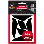 Stickers R&eacute;fl&eacute;chissants Fear The Yellow Bear REPLICA LS2 FF807 Dragon
