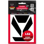 Stickers R&eacute;fl&eacute;chissants Fear The Yellow Bear Replica LS2 0F603 Infinity II