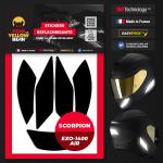 Stickers réfléchissants casque EASY REPLICA&trade; SCORPION EXO 1400 AIR / 1400 AIR EVO 2 NOIR FEARTHEYELLOWBEAR