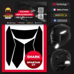Stickers r&eacute;fl&eacute;chissants casque EASY REPLICA&trade; SHARK SPARTAN GT NOIR FEARTHEYELLOWBEAR
