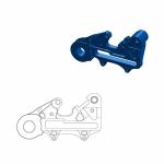 Support disque de frein Moto Master arri&egrave;re Offroad MM 220 HVA bleu incl adapt axe endu