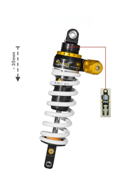 Amortisseur Touratech Level 2 (-35 mm) - Blanc