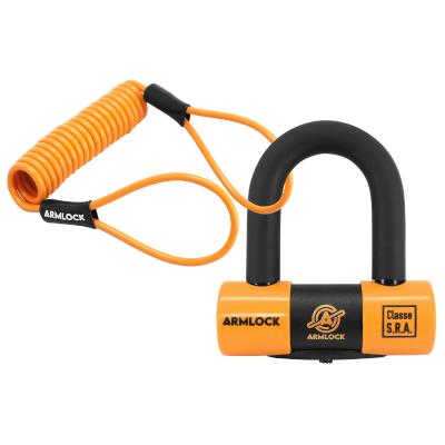 Antivol Armlock U - BLOQUE DISQUE CK5 - ORANGE MINI 52x65mm DIAM 16mm CORDON RAPPEL CLASSE SRA 3 CLES