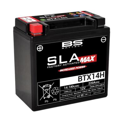 Batterie BS Battery SLA MAX YTX14H/BTX14H ferme Type Acide Sans entretien/pr&ecirc;te &agrave; l'emploi