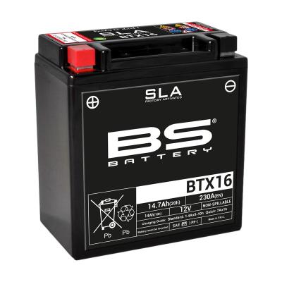 Batterie BS Battery SLA YTX16-BS/BTX16 ferme Type Acide Sans entretien/pr&ecirc;te &agrave; l'emploi