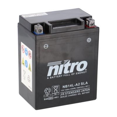 Batterie Nitro NB14L-A2 SLA FERME TYPE ACIDE SANS ENTRETIEN/PR&Ecirc;TE &Agrave; L'EMPLOI