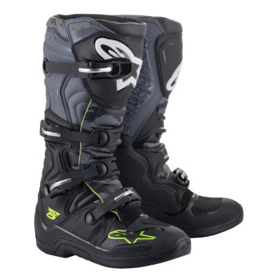Bottes cross Alpinestars TECH 5 - BLACK COOL GRAY YELLOW FLUO 2025