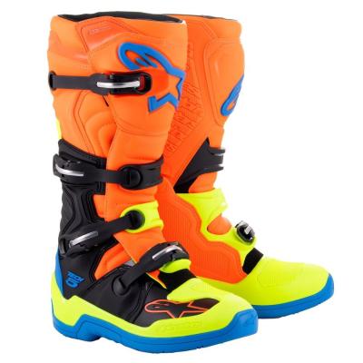 Bottes cross Alpinestars TECH 5 - ORANGE FLUO / ENAMEL BLUE / YELLOW FLUO 2025