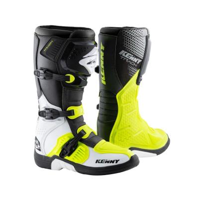 Bottes cross Kenny TRACK WHITE NEON YELLOW 2024