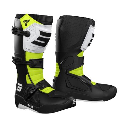 Bottes cross Shot RACE 4 - BLACK WHITE NEON YELLOW 2023